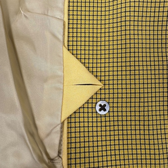 Wilfred (Aritizia) | Margaux Blazer | 00 | Yellow Check Pattern | Double Breast - Picture 10 of 15